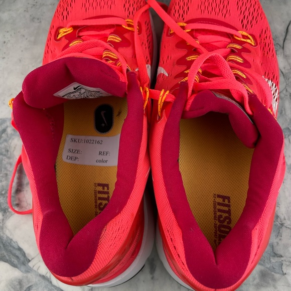 💖⏫Womens Neon Pink Nike Lunarglide 5 Lunarlon Fitsole Running Shoes - Picture 2 of 14